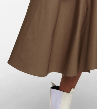 Shop Acne Studios Stretch-cotton Midi Skirt In Brown