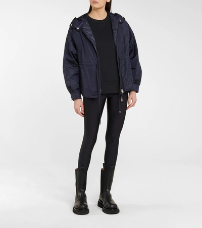 Shop Moncler Meretz Hooded Nylon Parka In Blue