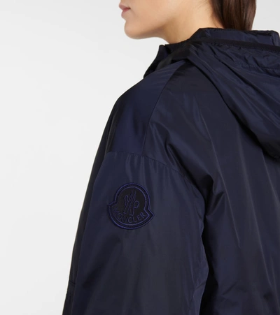 Shop Moncler Meretz Hooded Nylon Parka In Blue