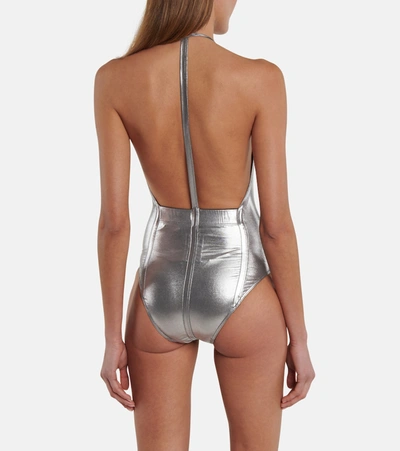 Shop Rick Owens Sally Swimsuit In Silver