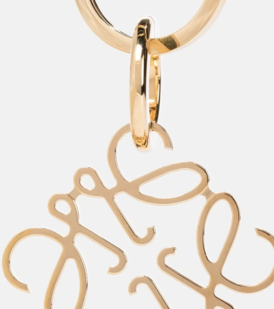 Loewe Anagram Logo-engraved Brass Keyring In Gold