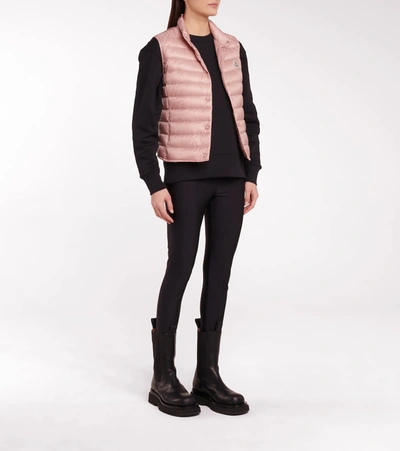 Shop Moncler Liane Down Vest In Pink