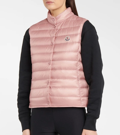 Shop Moncler Liane Down Vest In Pink