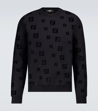 Fendi Ff-motif Chenille Sweatshirt Noir | ModeSens