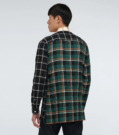 Shop Loewe Checked Overshirt In Multicoloured