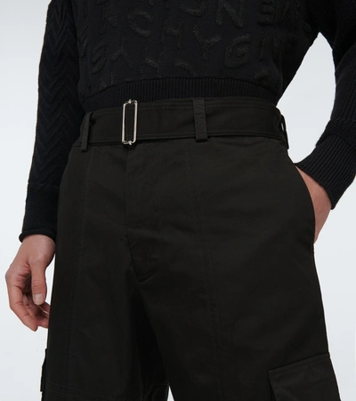 Shop Jw Anderson Tapered Cotton Cargo Pants In Black
