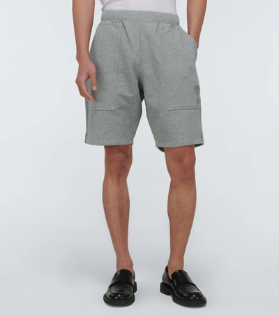 Shop Ami Alexandre Mattiussi Ami De Coeur Cotton Shorts In Grey