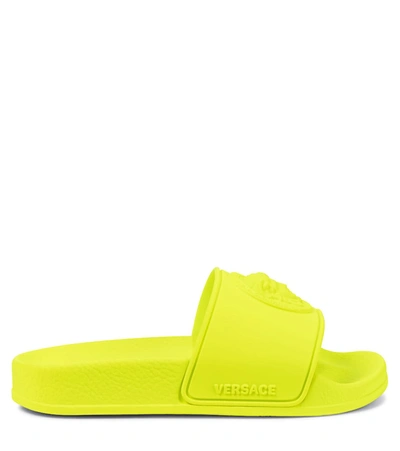 Shop Versace Palazzo Slides In Yellow