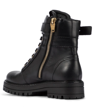 Shop Balmain B Buckle Leather Boots In Black