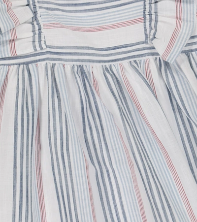 Shop Tartine Et Chocolat Striped Cotton Dress In White