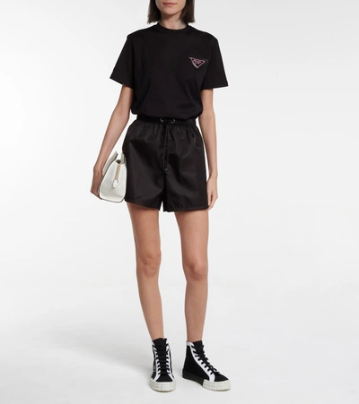 Shop Prada Re-nylon Gabardine Shorts In Black