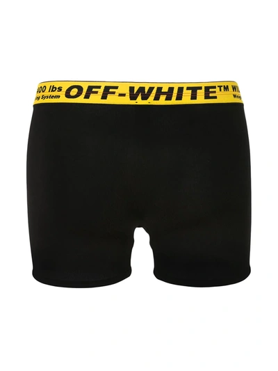 Shop Off-white Logo Waistband Boxer Shorts In Black