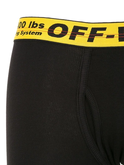 Shop Off-white Logo Waistband Boxer Shorts In Black