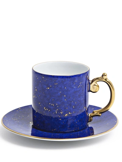 Shop L'objet Lapis Espresso Cup And Saucer In Blue