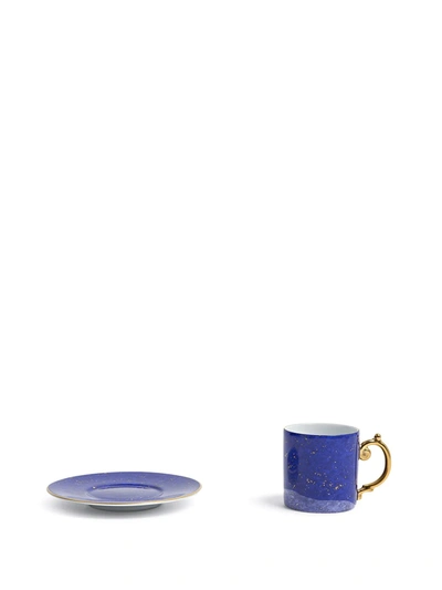 Shop L'objet Lapis Espresso Cup And Saucer In Blue