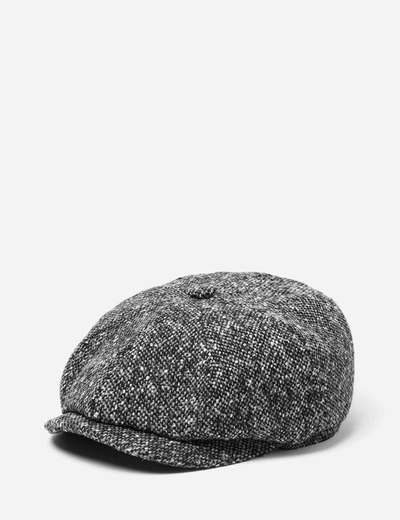 Shop Stetson Hats Stetson Hatteras Newsboy Cap (donegal) In Black/grey Mix