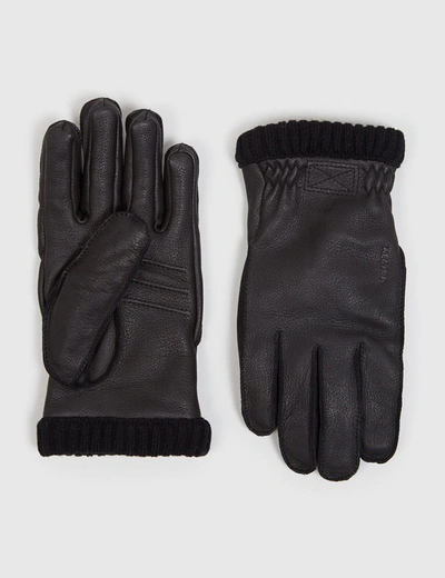 Shop Hestra Primaloft Rib Gloves In Black