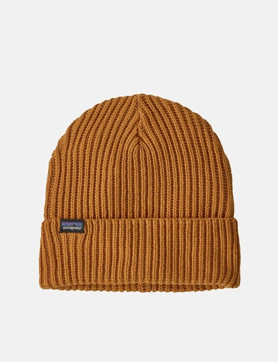 Shop Patagonia Fishermans Rolled Beanie In Yellow