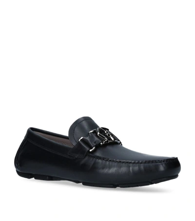 Shop Ferragamo Leather Peter Driving Shoes