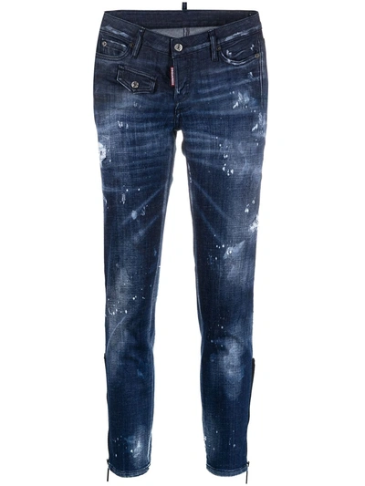 Dsquared2 Jennifer Cropped Jeans In Blue In Blue