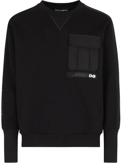 Shop Dolce & Gabbana Love Dg Sweatshirt In Black