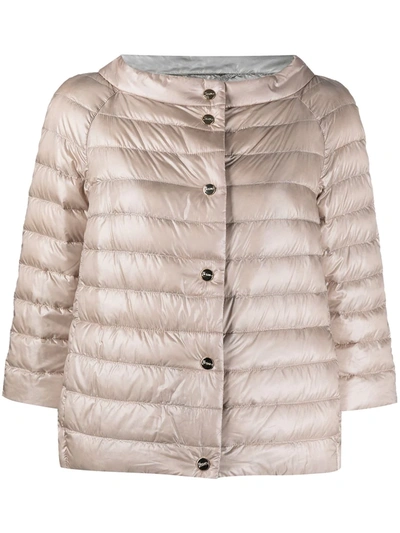 Herno Reversible Quilted Nylon Short Down Jacket In Green