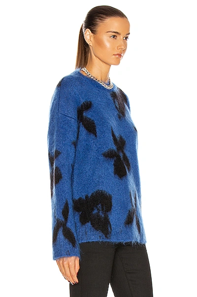 Shop Saint Laurent Ninetys Sweater In Blue & Noir