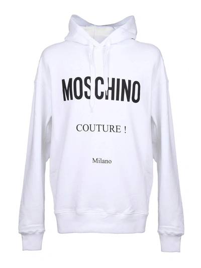 Moschino Logo-print Cotton Hoodie In White
