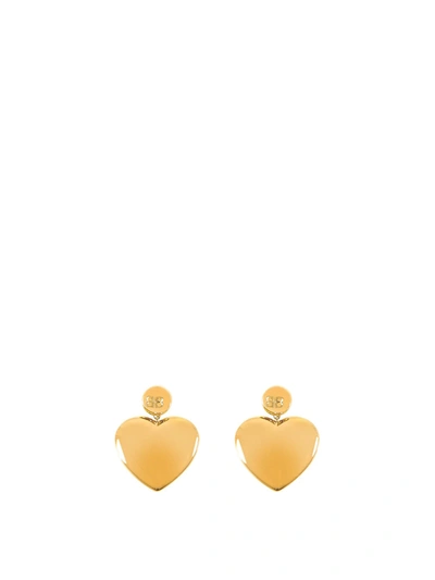 Shop Balenciaga Heart Shaped Earrings In Gold Color