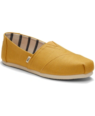 Shop Toms Women's Alpargata Heritage Slip On Flats Women's Shoes In Bright Gold