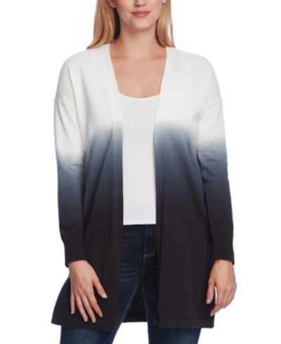 Shop Vince Camuto Cotton Ombre Open-front Cardigan In Rich Black