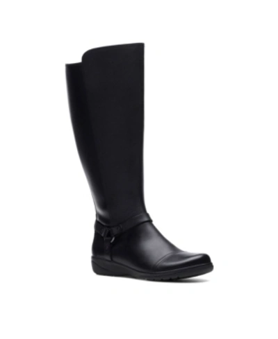 Shop Clarks Women's Collection Cheyn Lindiews Boots Women's Shoes In Black Leather-synthetic Combination