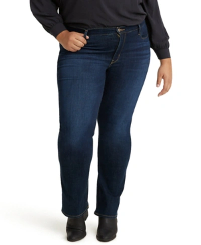 Shop Levi's Trendy Plus Size 415 Classic Bootcut Jeans In Marine Distress