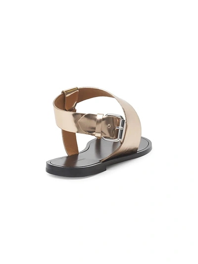 Shop Isabel Marant Women's Joostee Metallic Leather Slingback Sandals In Rose Gold