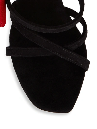 Shop Off-white Women's Zip-tie Suede Stiletto Sandals In Black