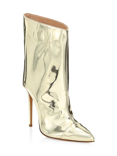 Shop Alexandre Vauthier Women's Alex Mirror Metallic Ankle Boots In Platinum