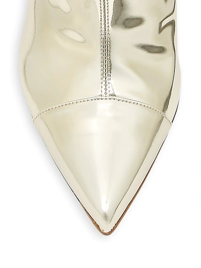 Shop Alexandre Vauthier Women's Alex Mirror Metallic Ankle Boots In Platinum