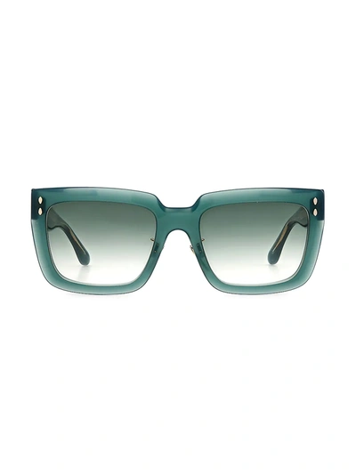 Shop Isabel Marant Women's Sophy 55mm Rectangular Sunglasses In Green
