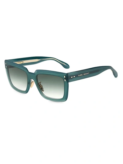 Shop Isabel Marant Women's Sophy 55mm Rectangular Sunglasses In Green