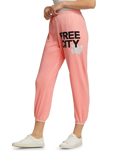 Shop Free City Let's Go Logo Standard-fit Sweatpants In Bellini