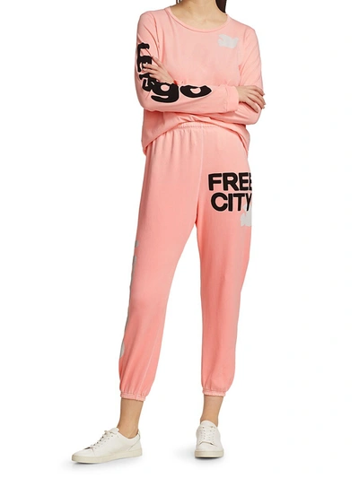 Shop Free City Let's Go Logo Standard-fit Sweatpants In White Glow