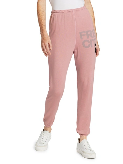 Shop Free City Superluff Lux Standard-fit Sweatpants In Pink Milk