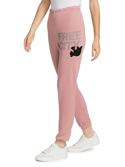 Shop Free City Superluff Lux Standard-fit Sweatpants In Pink Milk