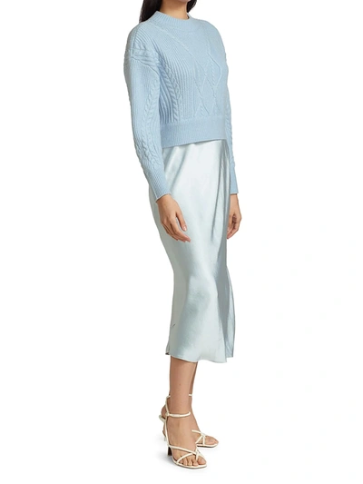 Shop Dh New York Combo Midi Sweater Dress In Ice Blue