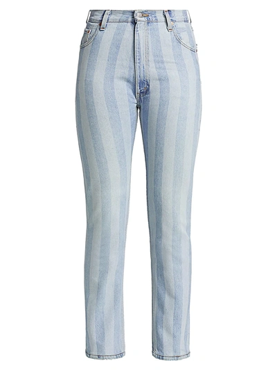 Shop Re/done 70s Straight Jeans In Indigo Stripe