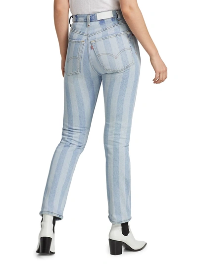 Shop Re/done 70s Straight Jeans In Indigo Stripe