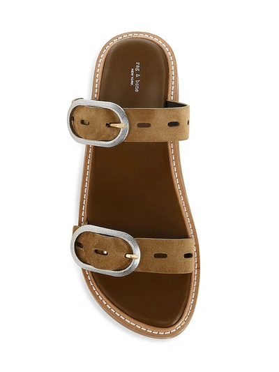 Shop Rag & Bone Ansley Suede Slides In Golden Brown