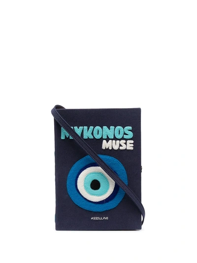 Shop Olympia Le-tan Mykonos Muse Book Clutch In Blue