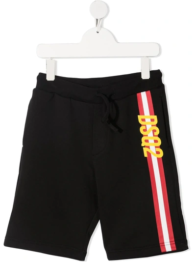 Shop Dsquared2 Side Striped Shorts In Black