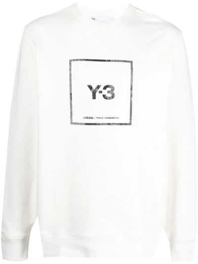 Shop Y-3 Logo-print Cotton Sweatshirt In White